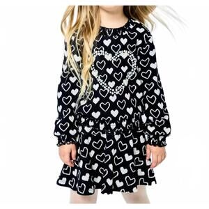 NEW HANNAH BANANA kid's heart print skirt in black
